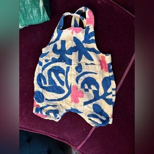 Hanna Andersson Blue and White Baby Romper